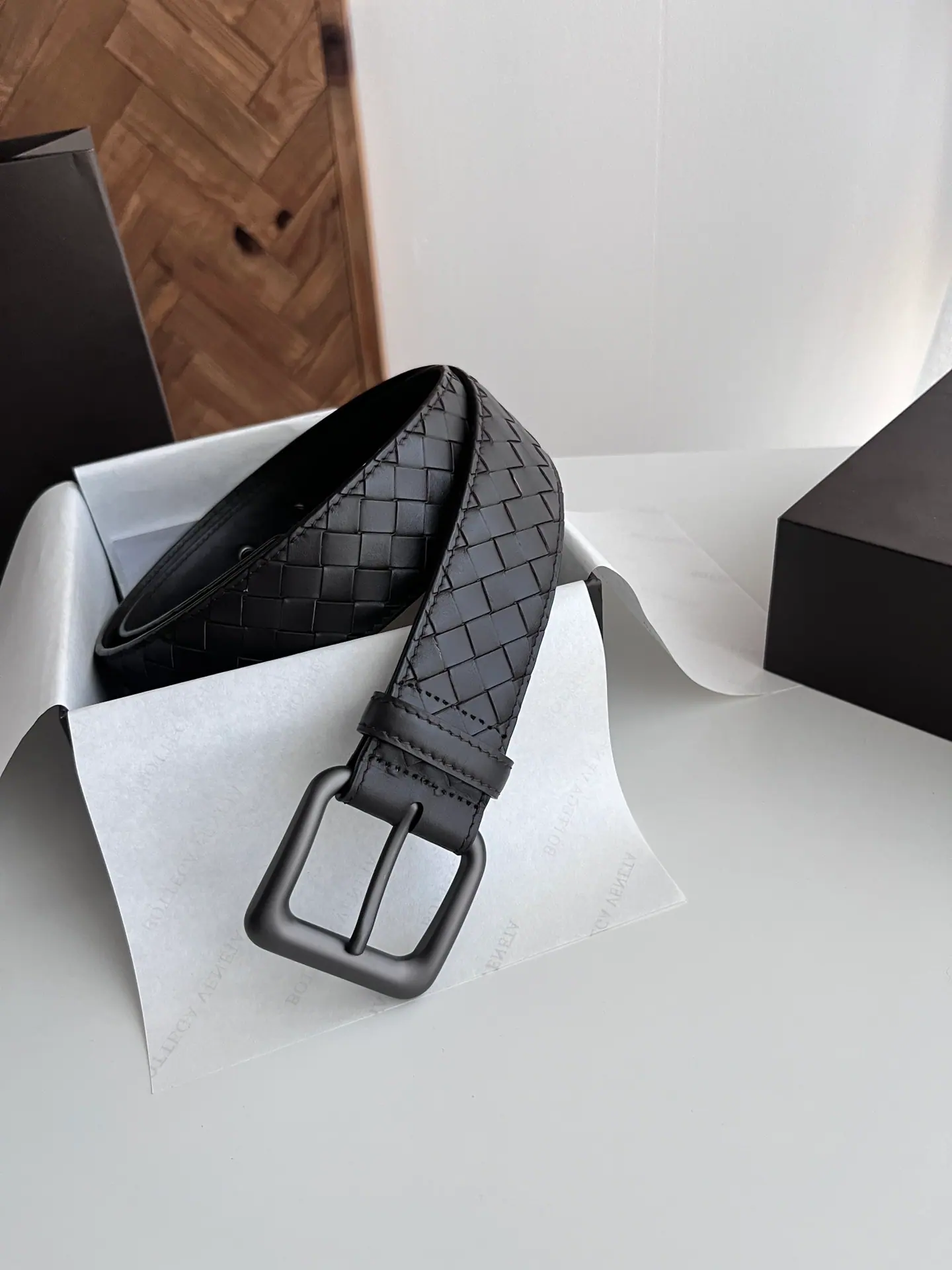 Bottega Veneta Intrecciato 编织皮革腰带 40mm