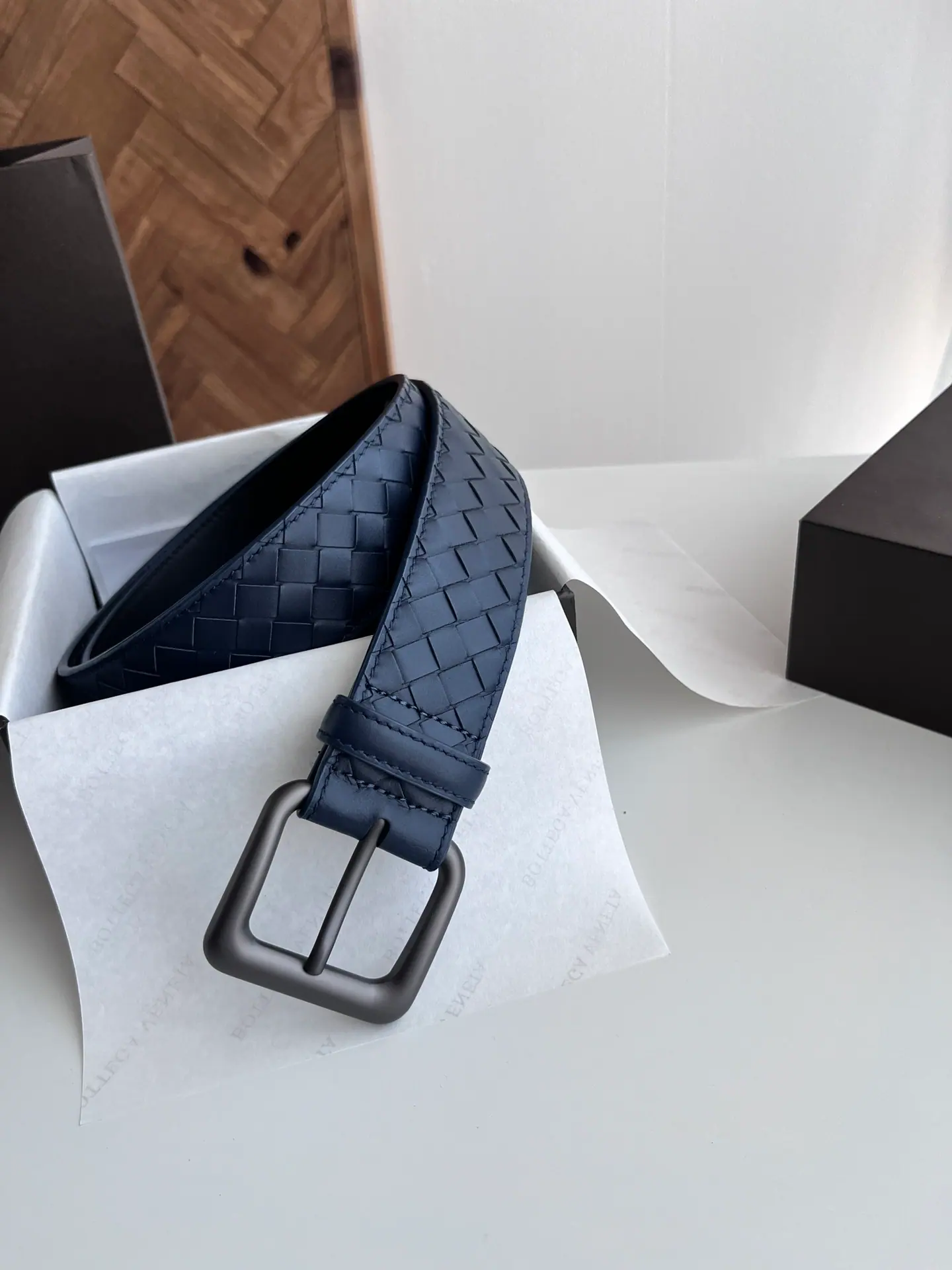 Bottega Veneta Intreccio 编织皮革腰带 40mm