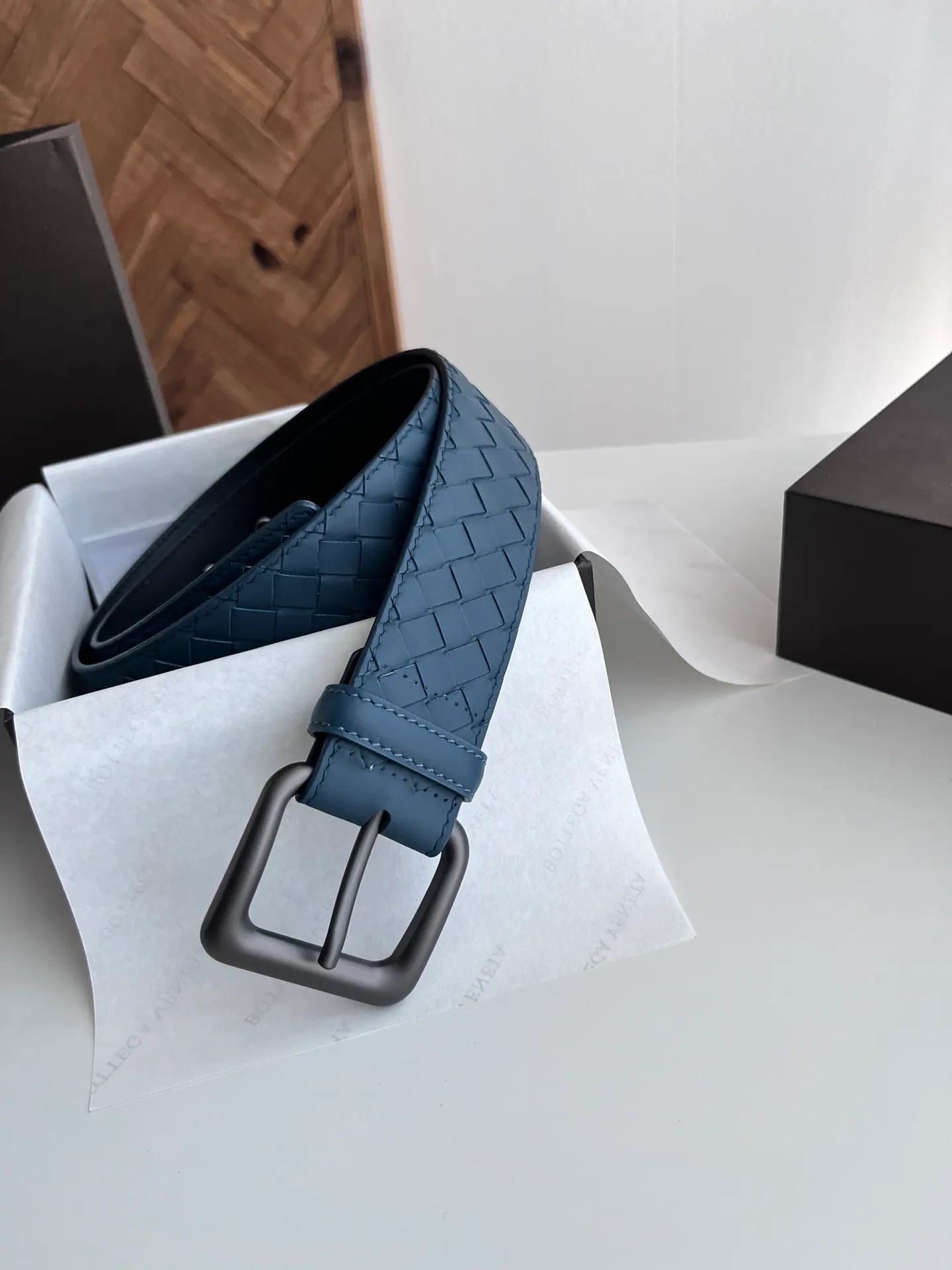 Bottega Veneta Intreccio 编织皮革腰带40mm