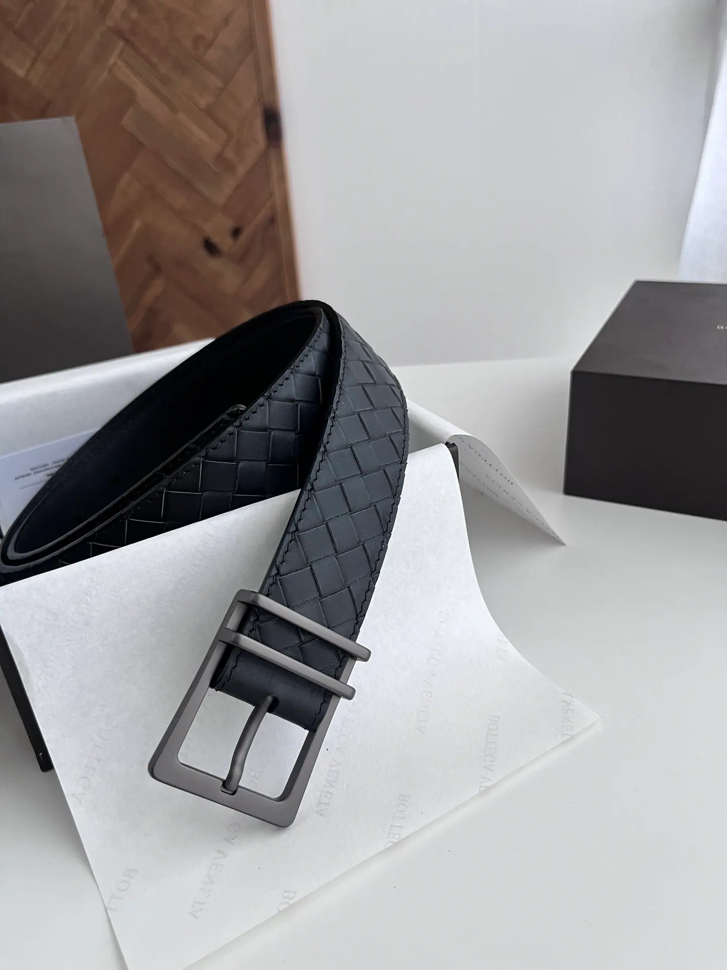 Bottega Veneta 编织皮革腰带 35mm