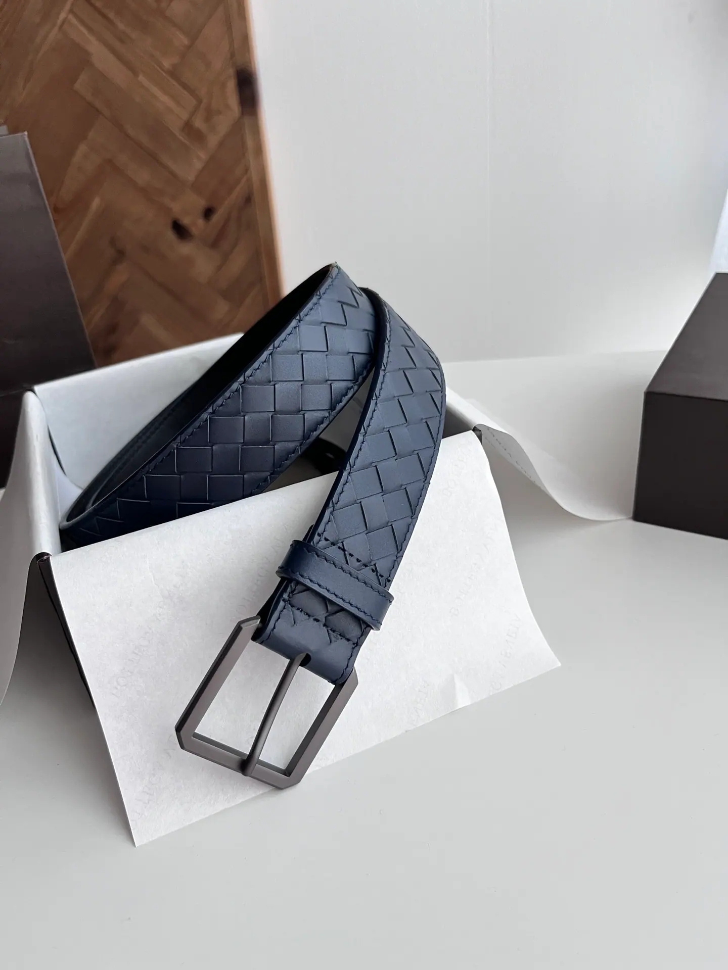 Bottega Veneta 编织皮革腰带 35mm