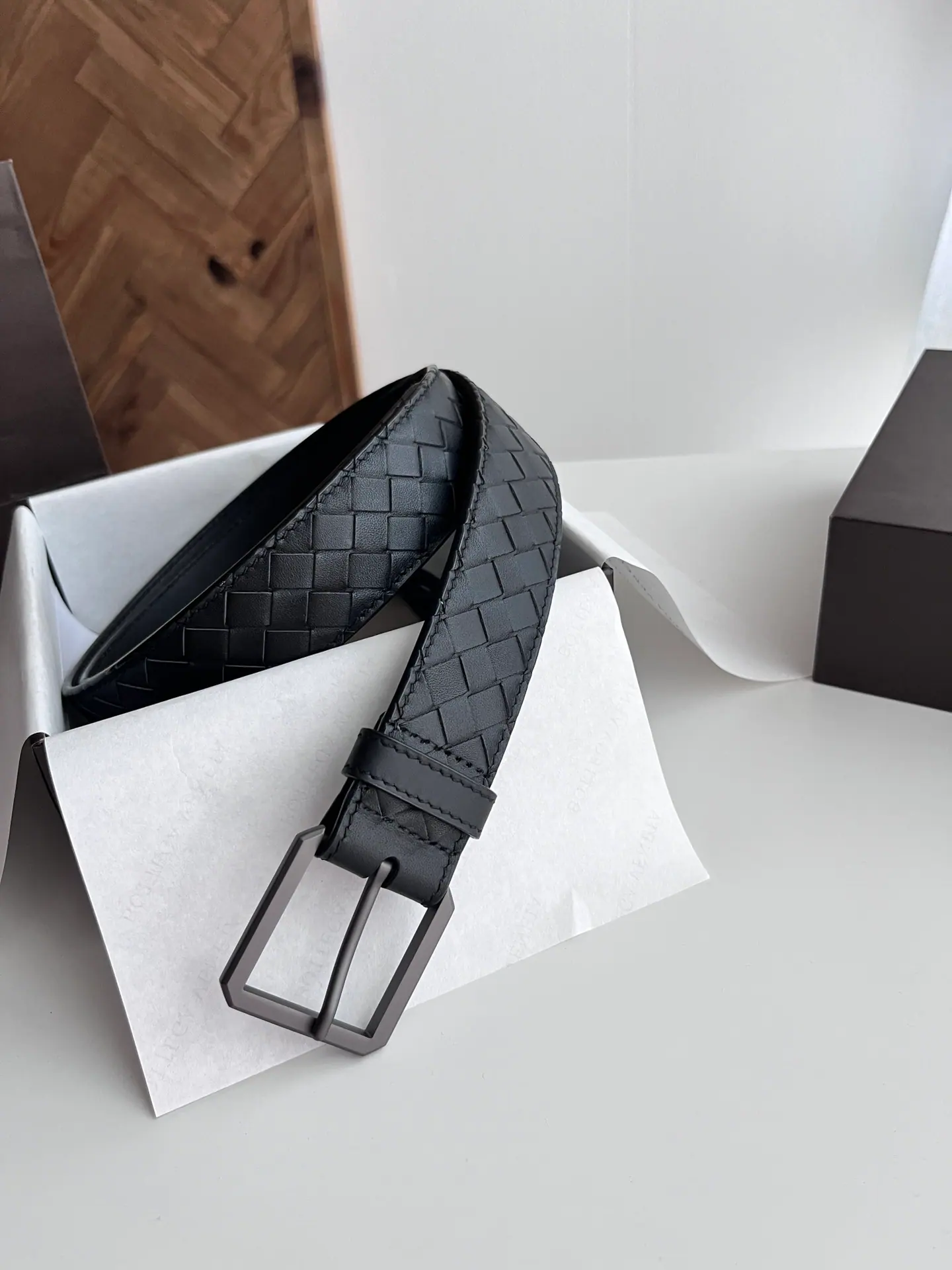 Bottega Veneta Intrecciato 编织皮革腰带 35mm