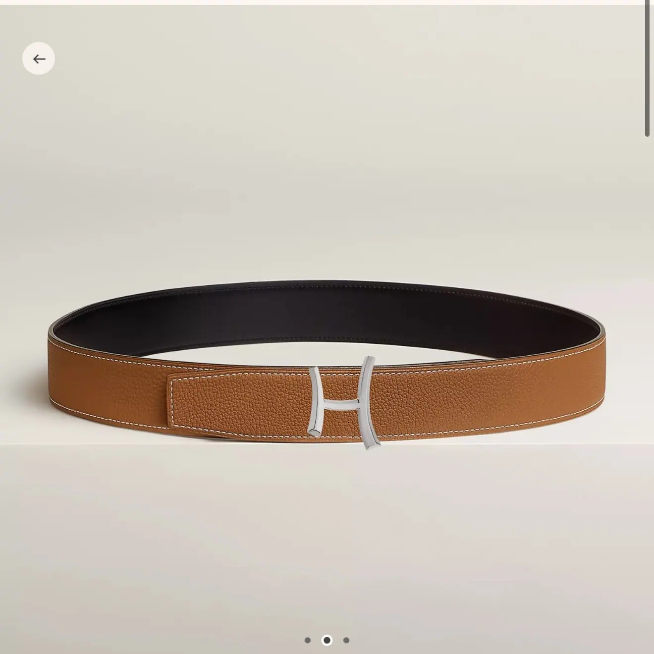 Hermes-拉丝处理的费马布拉斯皮带 38mm