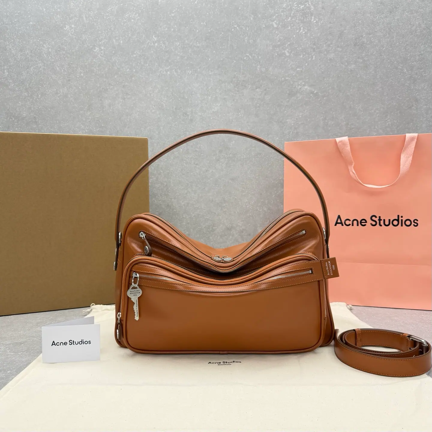 Acne Studios 棕色相机单肩包 45×12×26cm